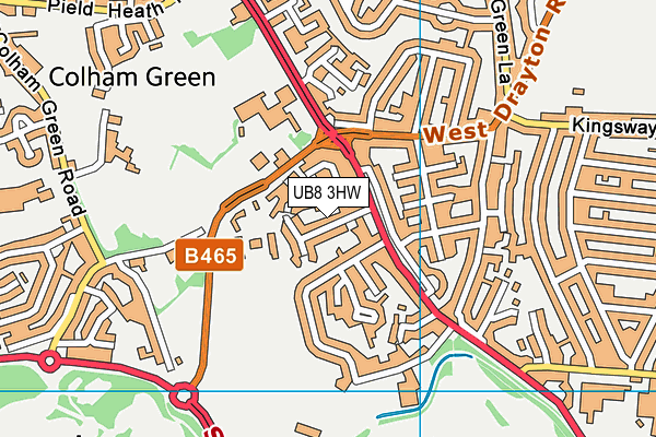 UB8 3HW map - OS VectorMap District (Ordnance Survey)