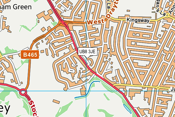 UB8 3JE map - OS VectorMap District (Ordnance Survey)
