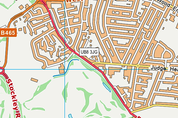 UB8 3JG map - OS VectorMap District (Ordnance Survey)