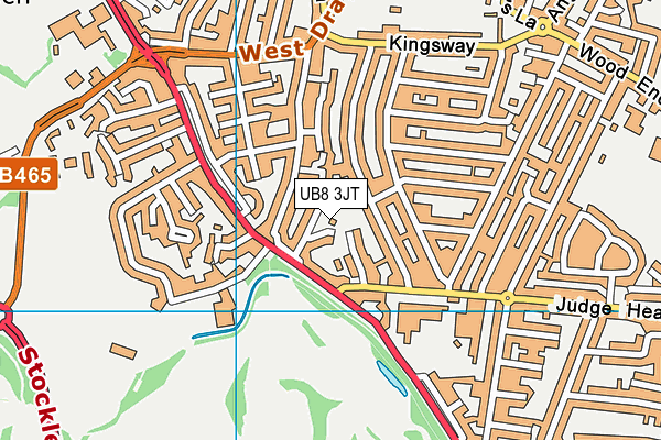 UB8 3JT map - OS VectorMap District (Ordnance Survey)