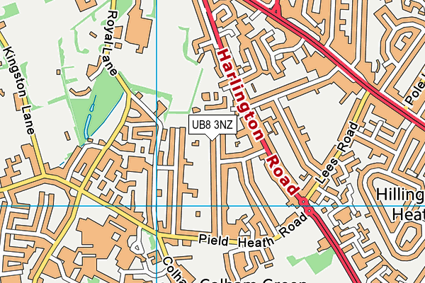 UB8 3NZ map - OS VectorMap District (Ordnance Survey)