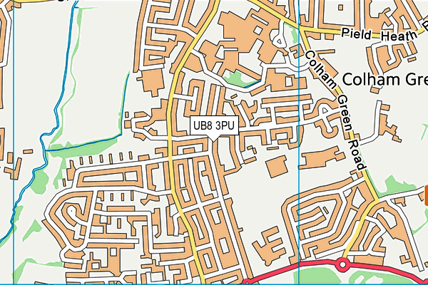 UB8 3PU map - OS VectorMap District (Ordnance Survey)