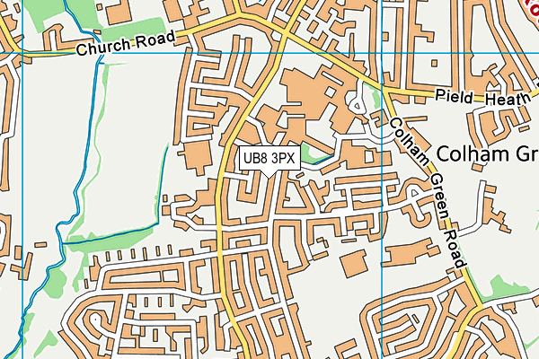 UB8 3PX map - OS VectorMap District (Ordnance Survey)