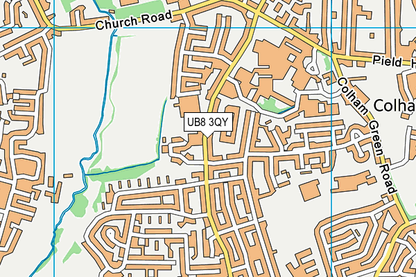 UB8 3QY map - OS VectorMap District (Ordnance Survey)