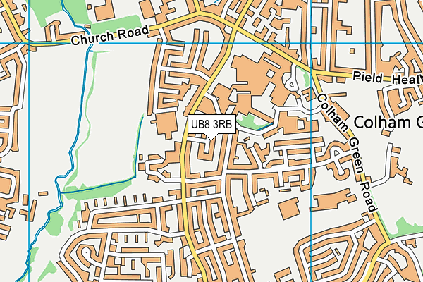 UB8 3RB map - OS VectorMap District (Ordnance Survey)