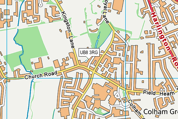 UB8 3RG map - OS VectorMap District (Ordnance Survey)