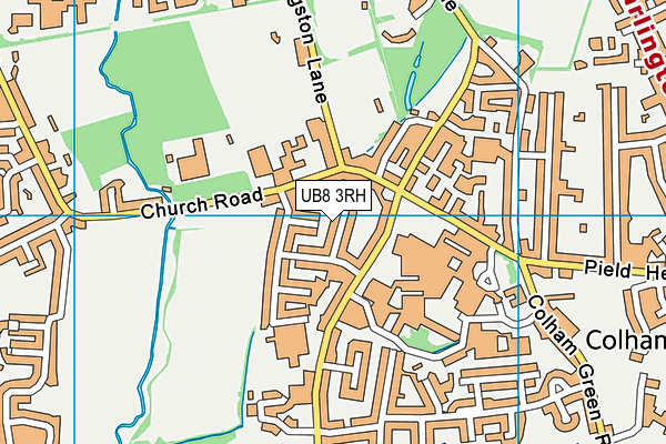 UB8 3RH map - OS VectorMap District (Ordnance Survey)