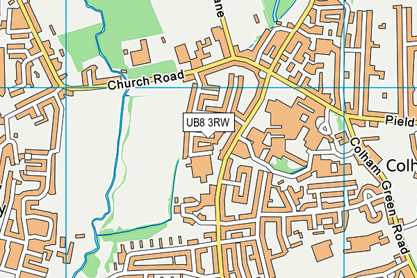 UB8 3RW map - OS VectorMap District (Ordnance Survey)