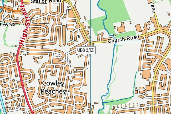UB8 3RZ map - OS VectorMap District (Ordnance Survey)