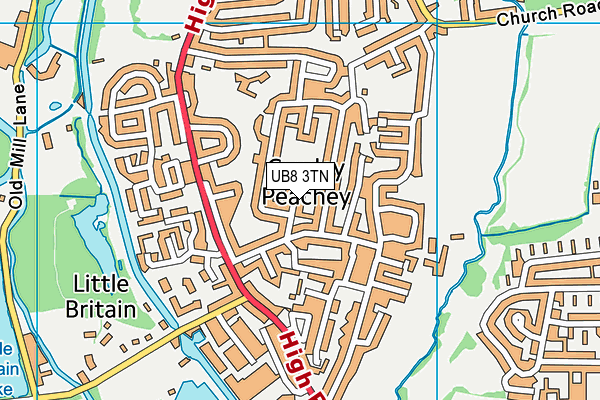 UB8 3TN map - OS VectorMap District (Ordnance Survey)