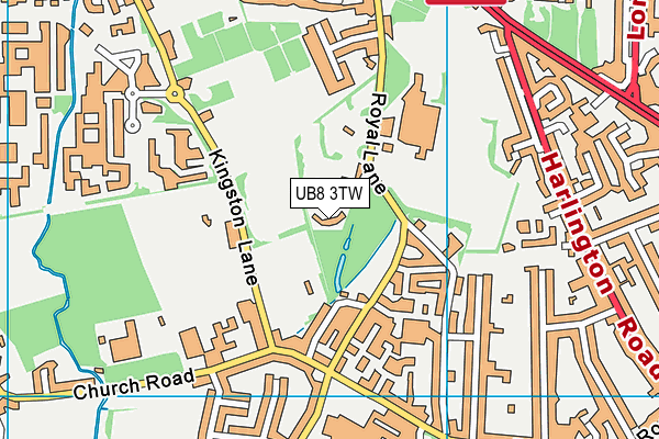 UB8 3TW map - OS VectorMap District (Ordnance Survey)