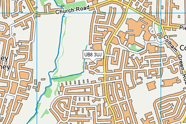 UB8 3UJ map - OS VectorMap District (Ordnance Survey)