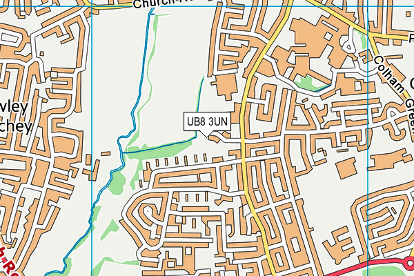 UB8 3UN map - OS VectorMap District (Ordnance Survey)