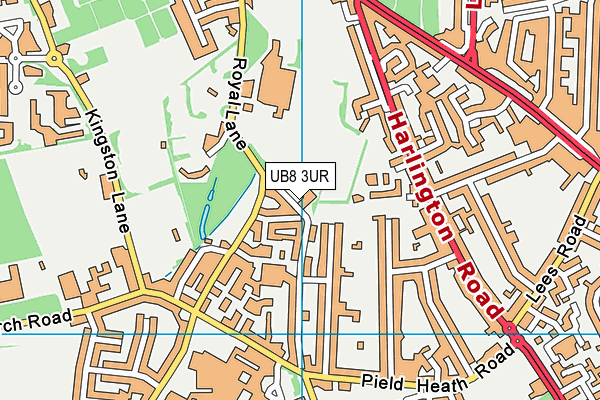 UB8 3UR map - OS VectorMap District (Ordnance Survey)