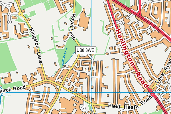 UB8 3WE map - OS VectorMap District (Ordnance Survey)