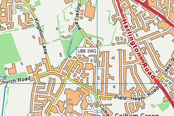UB8 3WG map - OS VectorMap District (Ordnance Survey)
