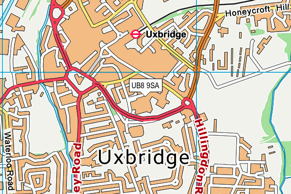 UB8 9SA map - OS VectorMap District (Ordnance Survey)