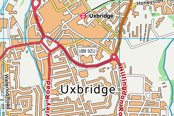 UB8 9ZU map - OS VectorMap District (Ordnance Survey)