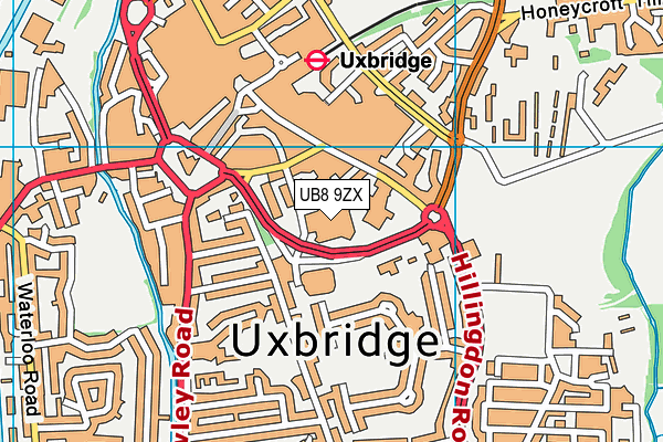 UB8 9ZX map - OS VectorMap District (Ordnance Survey)