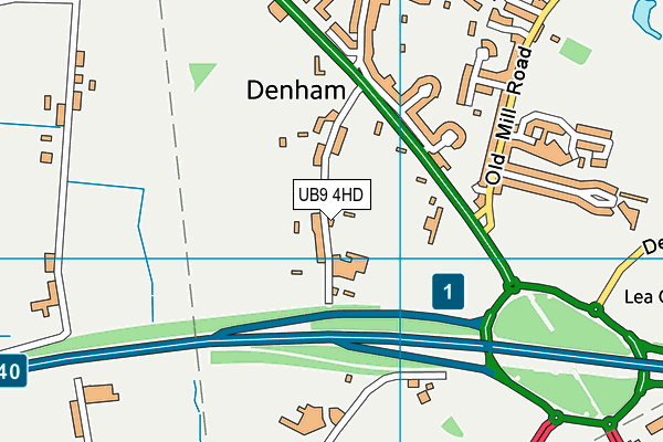 UB9 4HD map - OS VectorMap District (Ordnance Survey)