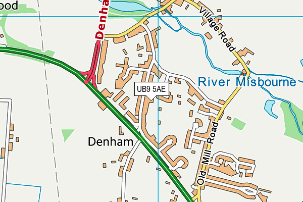 Denham Village School map (UB9 5AE) - OS VectorMap District (Ordnance Survey)