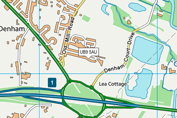 UB9 5AU map - OS VectorMap District (Ordnance Survey)