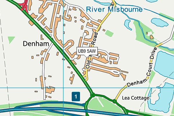 UB9 5AW map - OS VectorMap District (Ordnance Survey)