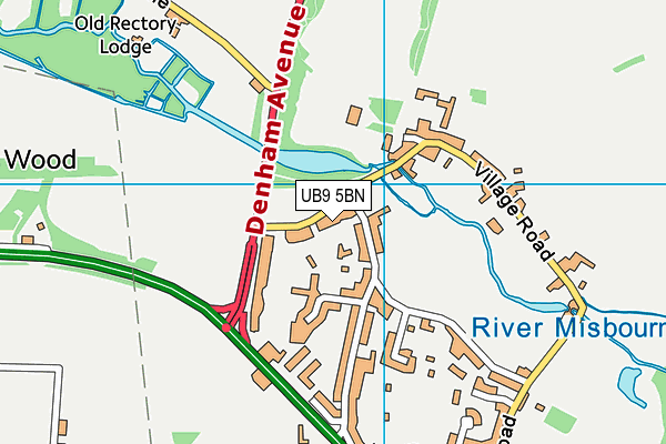 Denham Village Memorial Hall map (UB9 5BN) - OS VectorMap District (Ordnance Survey)