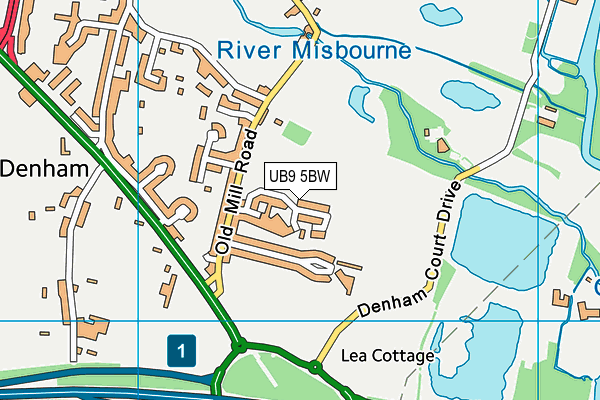 Alderbourne Field (Closed) map (UB9 5BW) - OS VectorMap District (Ordnance Survey)