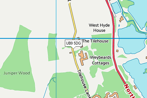 Denham Grove Hotel map (UB9 5DG) - OS VectorMap District (Ordnance Survey)