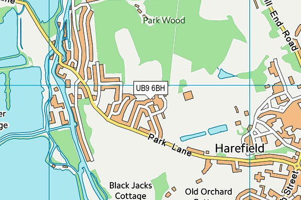 UB9 6BH map - OS VectorMap District (Ordnance Survey)