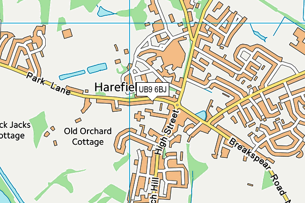 Harefield Junior School map (UB9 6BJ) - OS VectorMap District (Ordnance Survey)