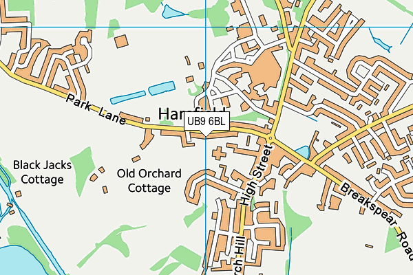 UB9 6BL map - OS VectorMap District (Ordnance Survey)