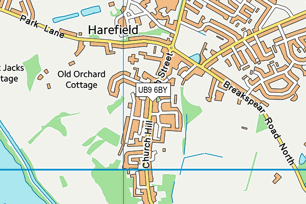 UB9 6BY map - OS VectorMap District (Ordnance Survey)