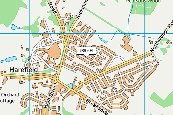 UB9 6EL map - OS VectorMap District (Ordnance Survey)