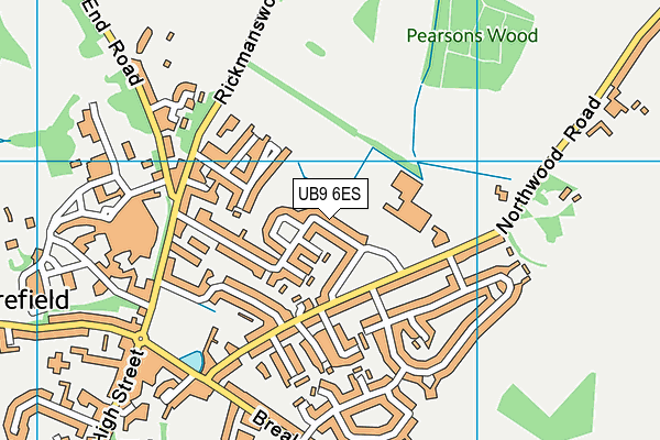 UB9 6ES map - OS VectorMap District (Ordnance Survey)