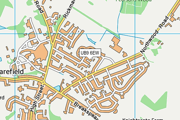UB9 6EW map - OS VectorMap District (Ordnance Survey)