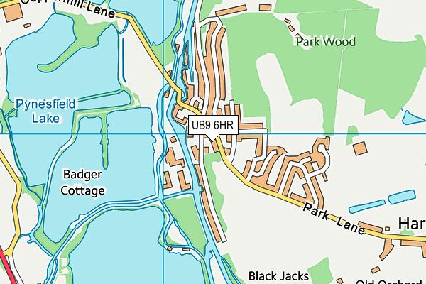 UB9 6HR map - OS VectorMap District (Ordnance Survey)