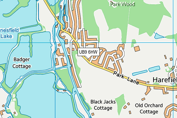 UB9 6HW map - OS VectorMap District (Ordnance Survey)