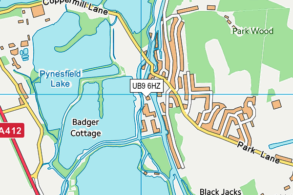 UB9 6HZ map - OS VectorMap District (Ordnance Survey)