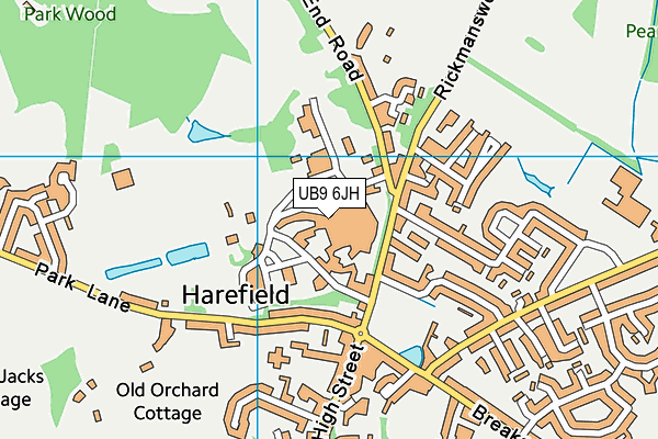 UB9 6JH map - OS VectorMap District (Ordnance Survey)