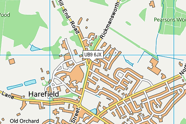 UB9 6JX map - OS VectorMap District (Ordnance Survey)