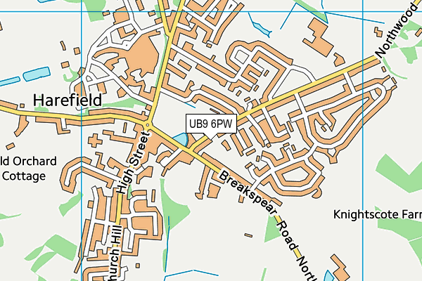UB9 6PW map - OS VectorMap District (Ordnance Survey)