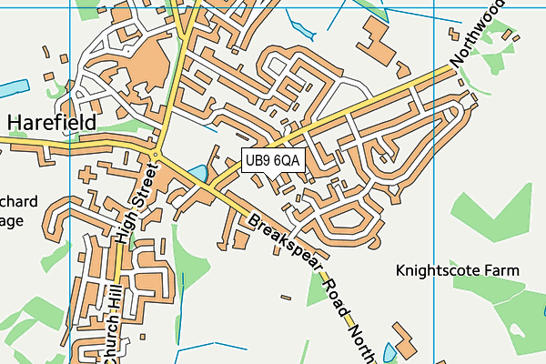 UB9 6QA map - OS VectorMap District (Ordnance Survey)