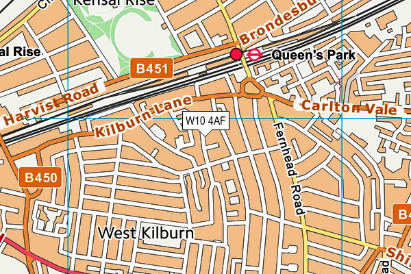 W10 4AF map - OS VectorMap District (Ordnance Survey)