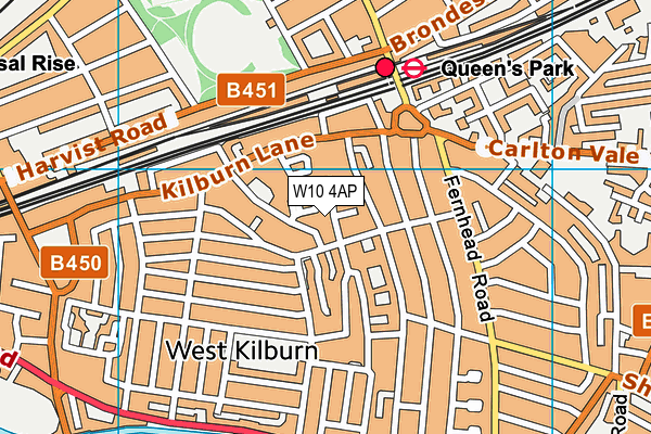 W10 4AP map - OS VectorMap District (Ordnance Survey)