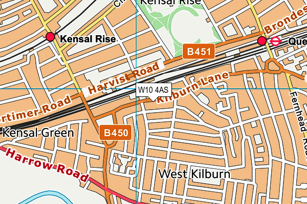 W10 4AS map - OS VectorMap District (Ordnance Survey)