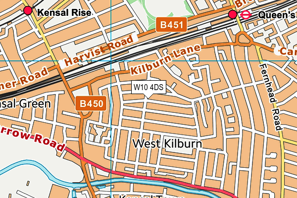 W10 4DS map - OS VectorMap District (Ordnance Survey)