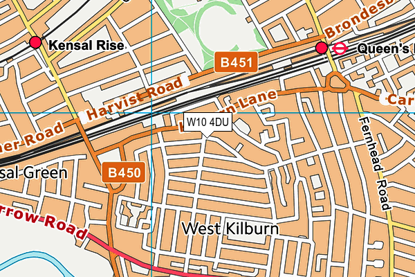 W10 4DU map - OS VectorMap District (Ordnance Survey)