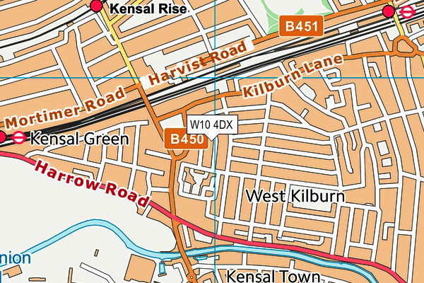W10 4DX map - OS VectorMap District (Ordnance Survey)